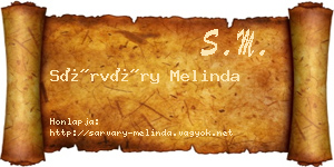 Sárváry Melinda névjegykártya