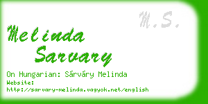 melinda sarvary business card