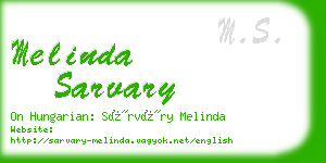melinda sarvary business card